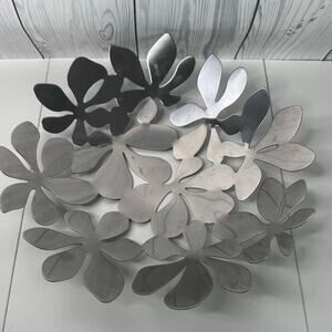 IKEA Large Stainless Metal Steel Bowl Monika Mulder Floral Design Stockholm 17"